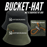 Bucket hat met logo-tekst.