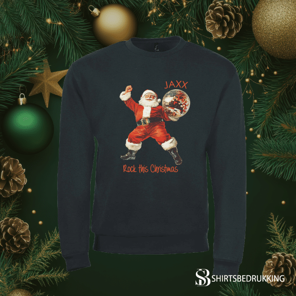 Foute Kersttrui rock this christmas met eigen naam